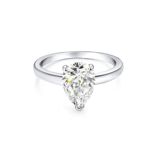 Solitaire Pear Lab Diamond Ring Platinum - Neoshine