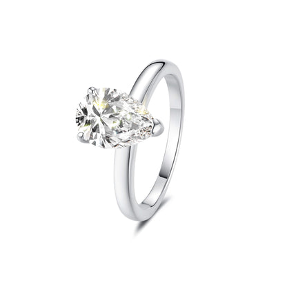 Solitaire Pear Lab Diamond Ring Platinum - Neoshine