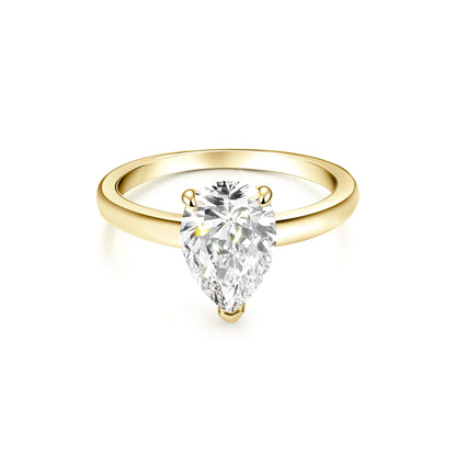 Solitaire Pear Lab Diamond Ring 18K Yellow Gold - Neoshine