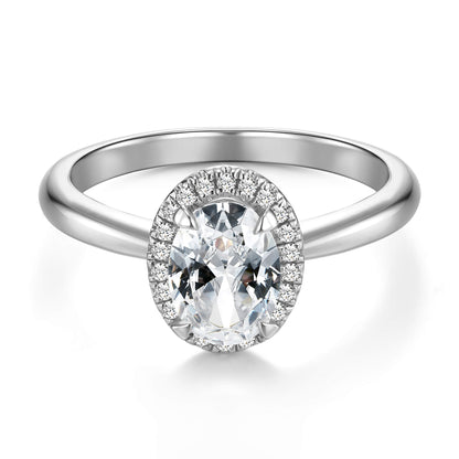 Halo Oval Lab Diamond Ring Platinum - Neoshine