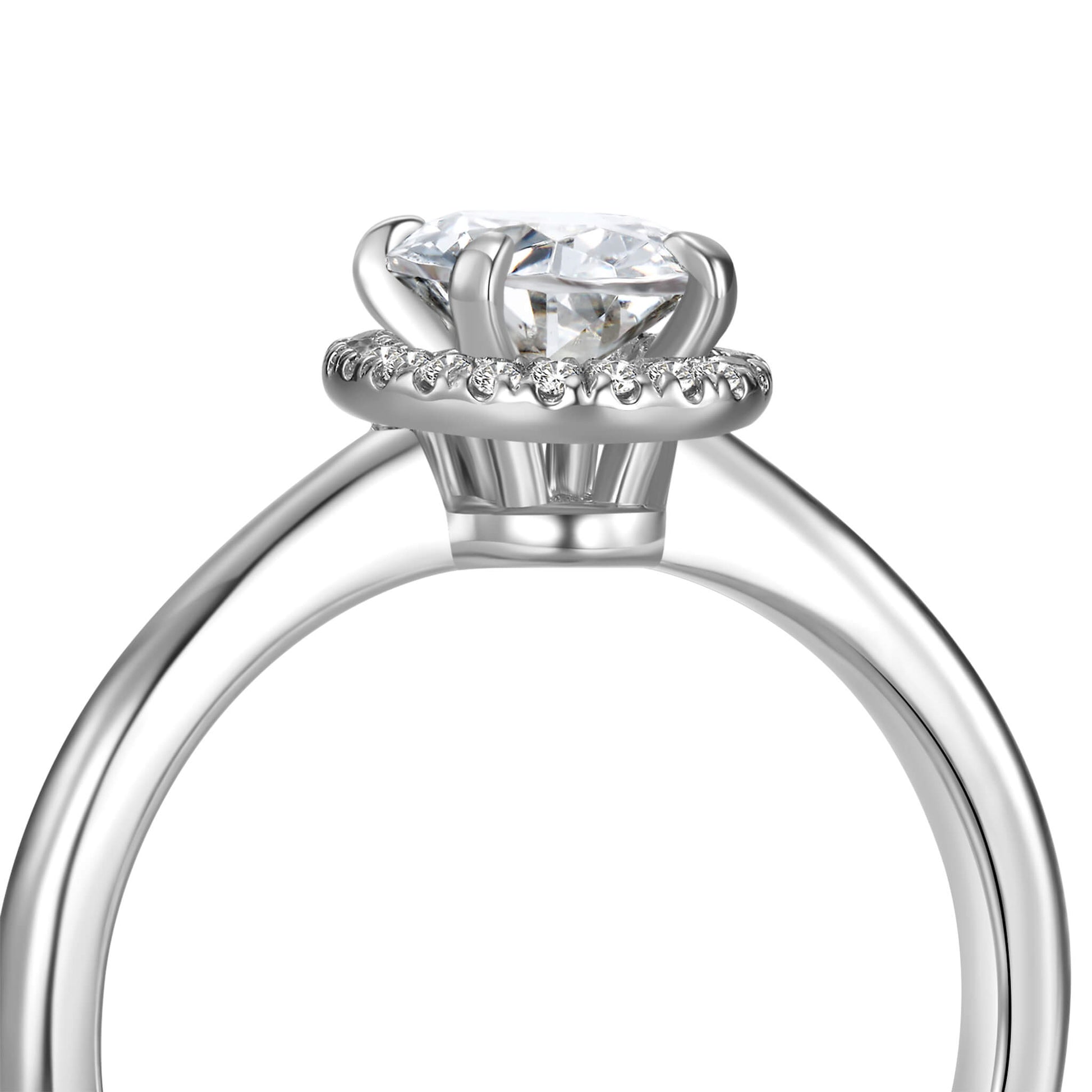 Halo Oval Lab Diamond Ring Platinum - Neoshine