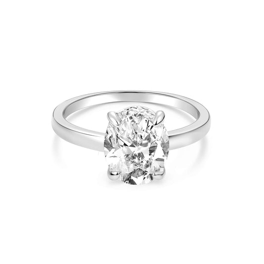 Solitaire Oval Lab Diamond Ring in Platinum - Neoshine