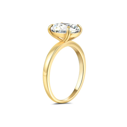 Solitaire Oval Lab Diamond Ring in 18K Yellow Gold - Neoshine