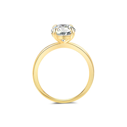 Solitaire Oval Lab Diamond Ring in 18K Yellow Gold - Neoshine