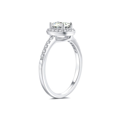 Halo Pave Oval Lab Diamond Ring in Platinum - Neoshine