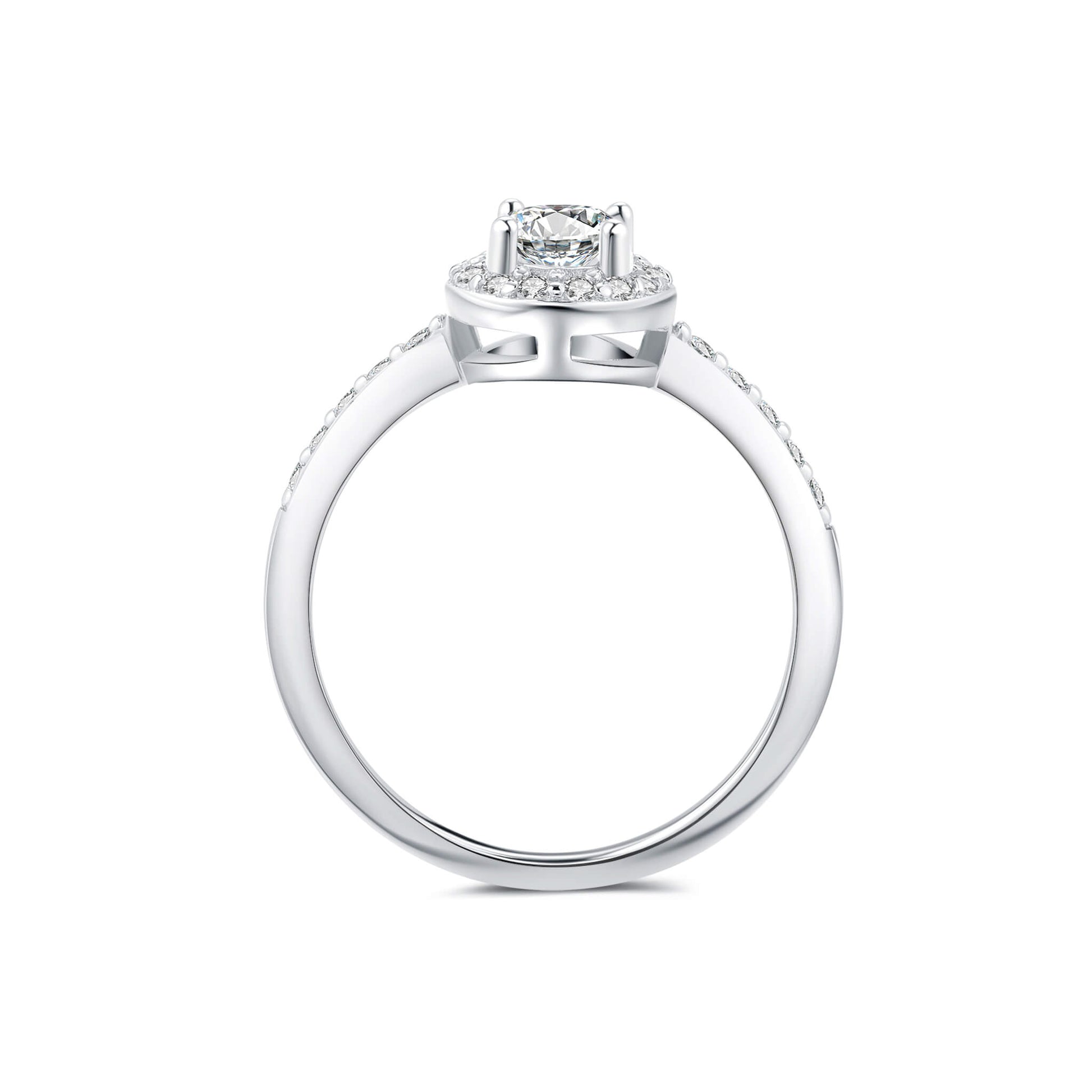 Halo Pave Oval Lab Diamond Ring in Platinum - Neoshine