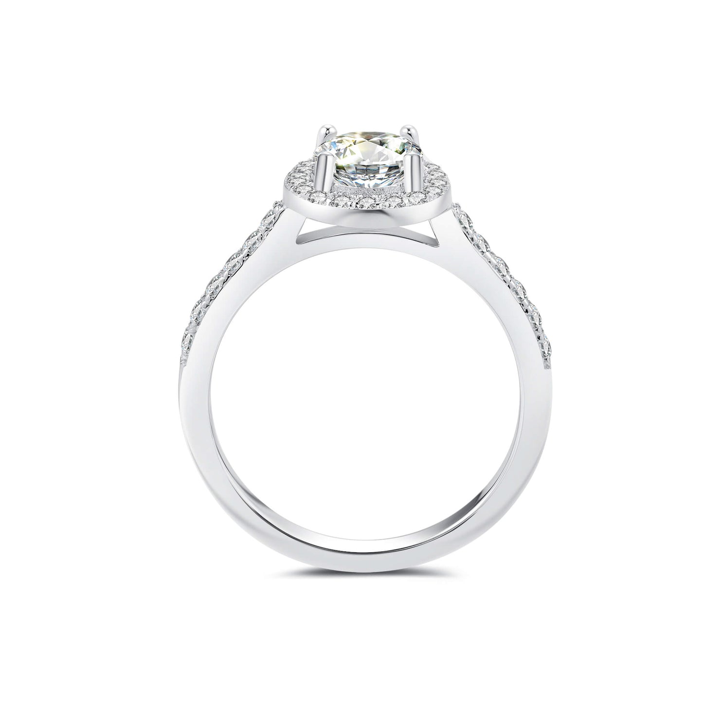 Halo Pave Oval Lab Diamond Ring in Platinum - Neoshine