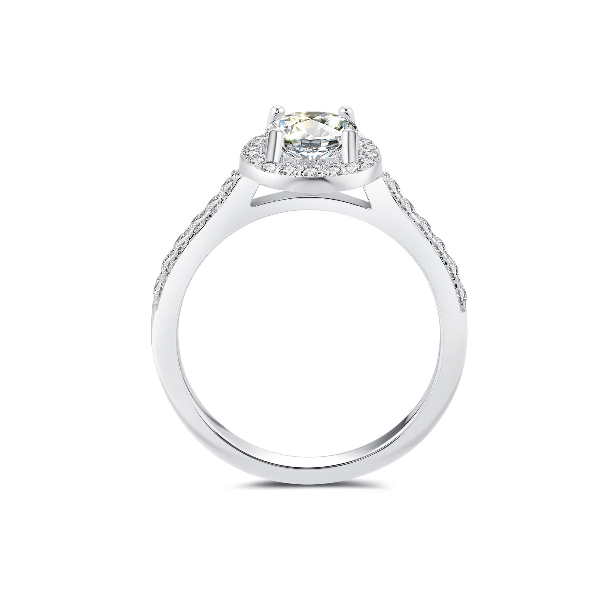 Halo Pave Oval Lab Diamond Ring in Platinum - Neoshine