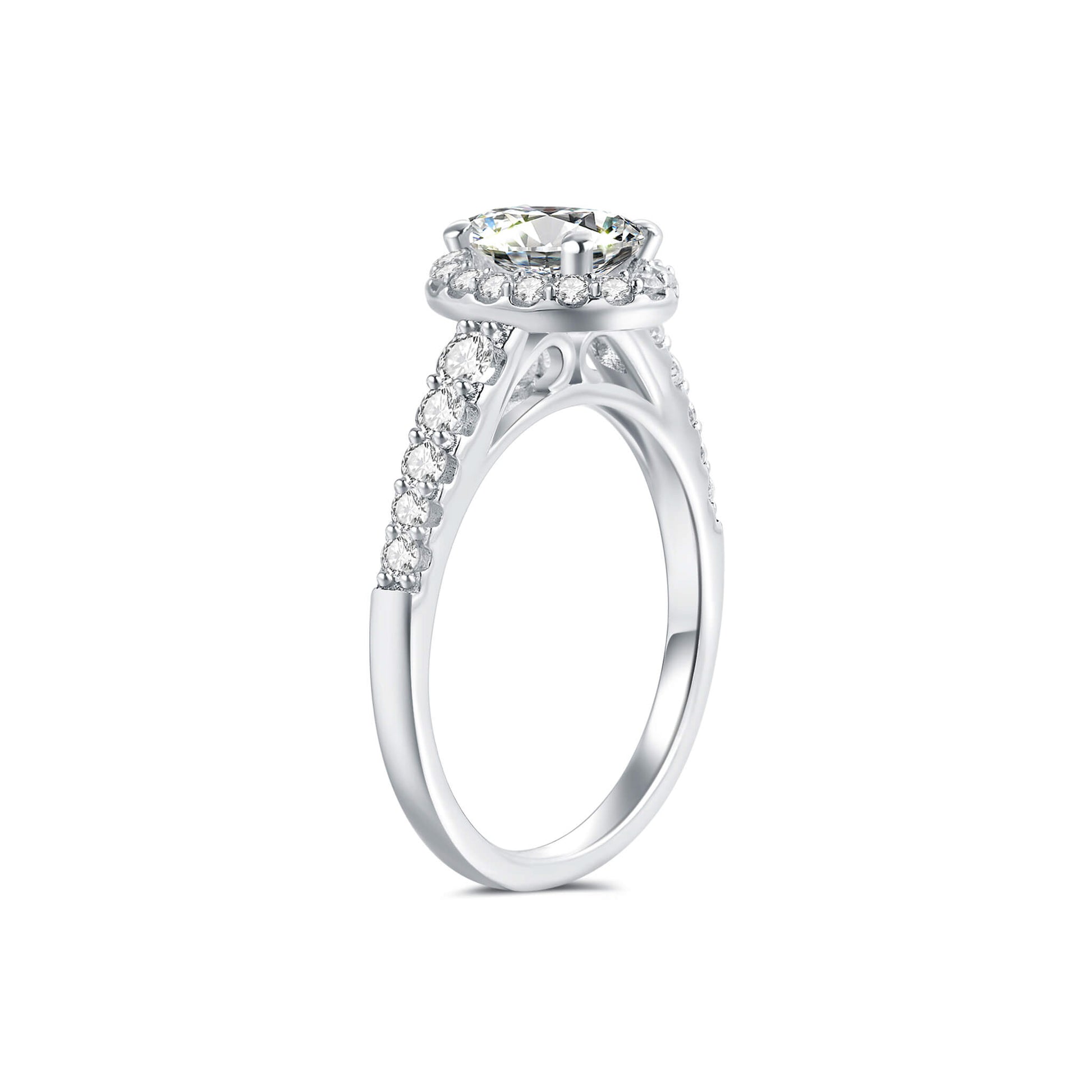 Halo Pave Oval Lab Diamond Ring in Platinum - Neoshine
