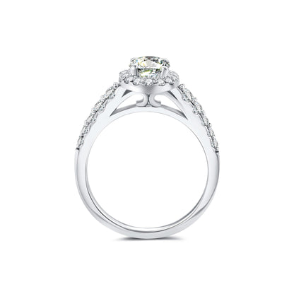 Halo Pave Oval Lab Diamond Ring in Platinum - Neoshine