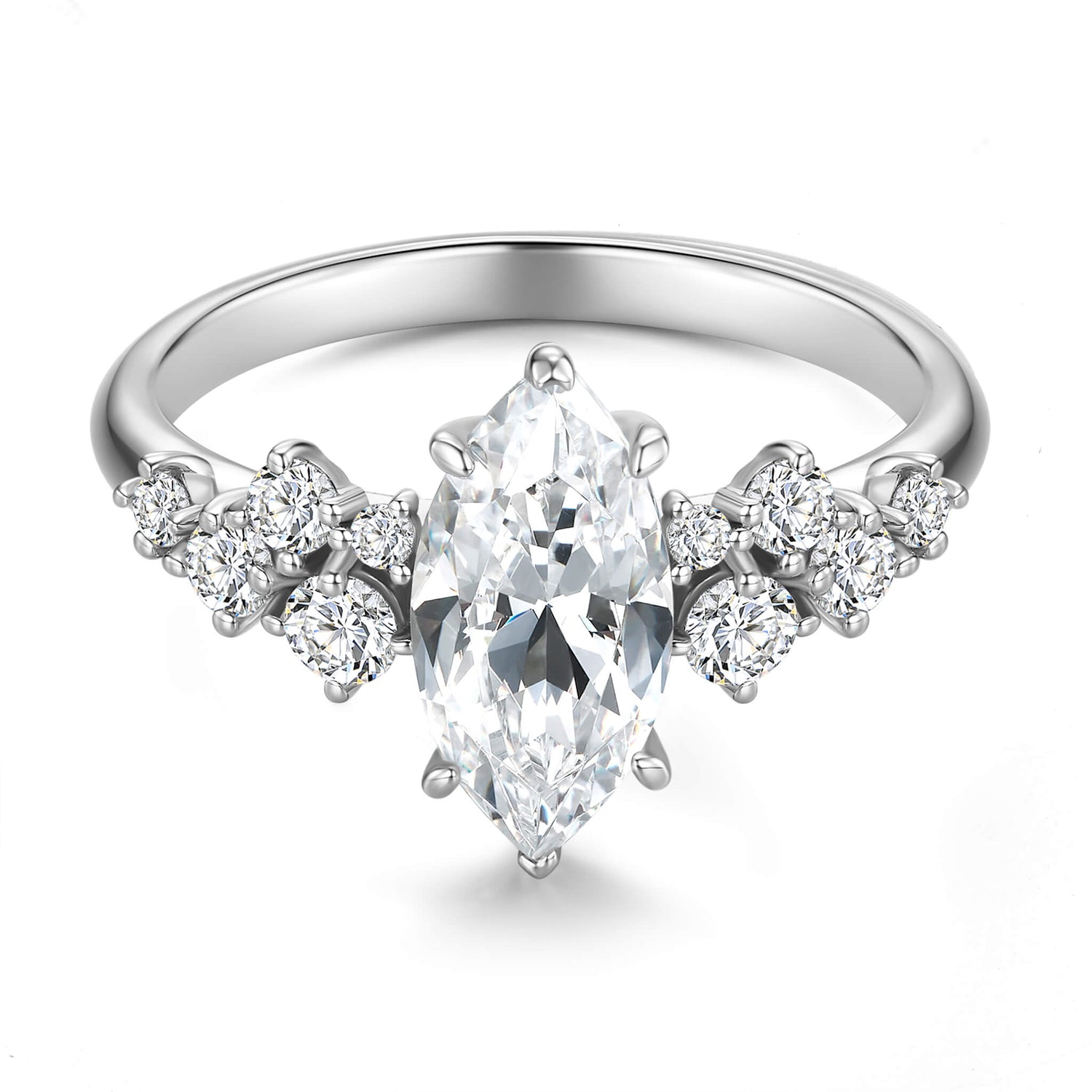 Vintage Marquise Lab Diamond Ring in Platinum - Neoshine