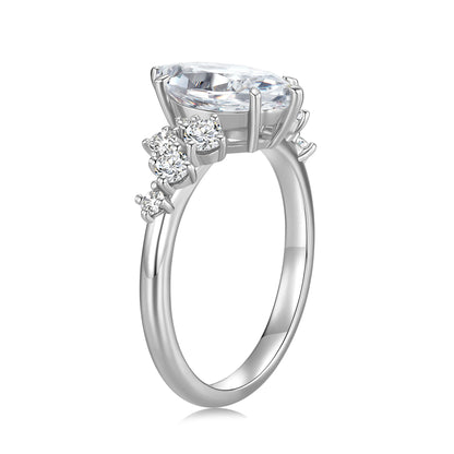 Vintage Marquise Lab Diamond Ring in 18K White Gold - Neoshine