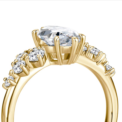 Vintage Marquise Lab Diamond Ring in 18K Yellow Gold - Neoshine
