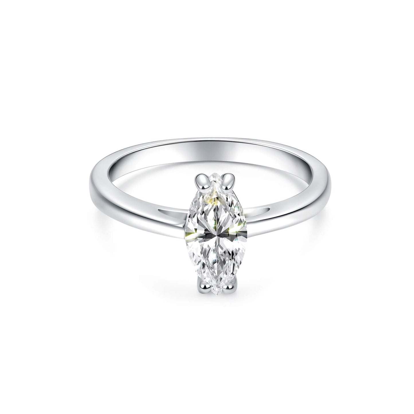 Solitaire Marquise Lab Diamond Ring in Platinum - Neoshine