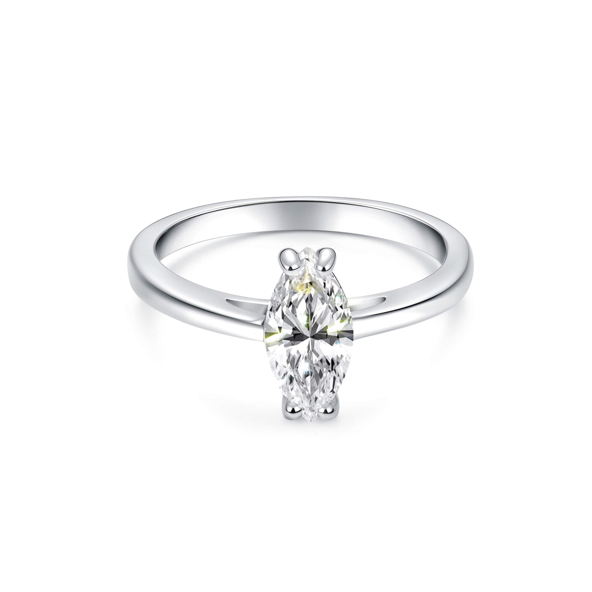Solitaire Marquise Lab Diamond Ring in Platinum - Neoshine