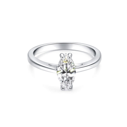 Solitaire Marquise Lab Diamond Ring in Platinum - Neoshine
