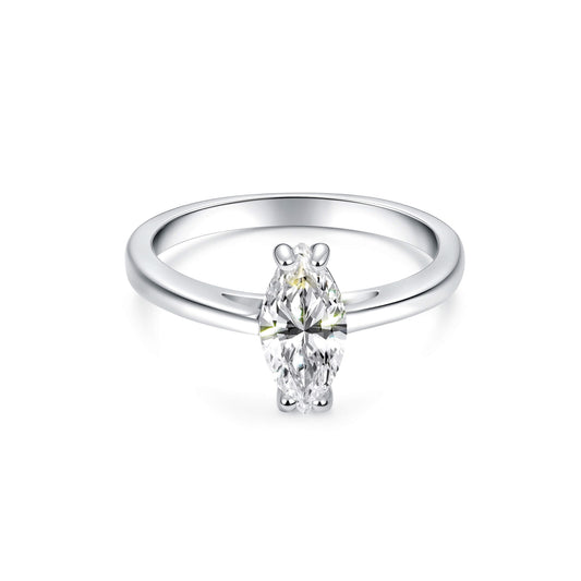 Solitaire Marquise Lab Diamond Ring in Platinum - Neoshine