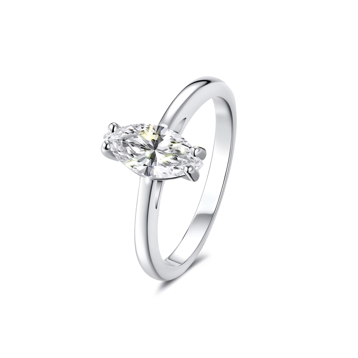Solitaire Marquise Lab Diamond Ring in Platinum - Neoshine