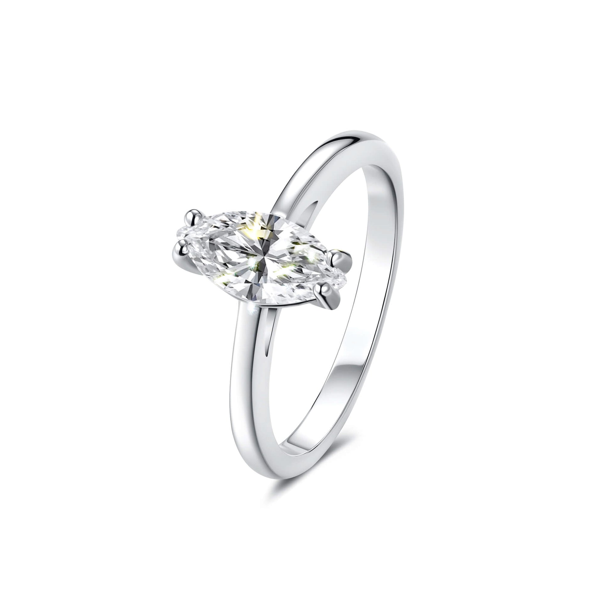 Solitaire Marquise Lab Diamond Ring in Platinum - Neoshine