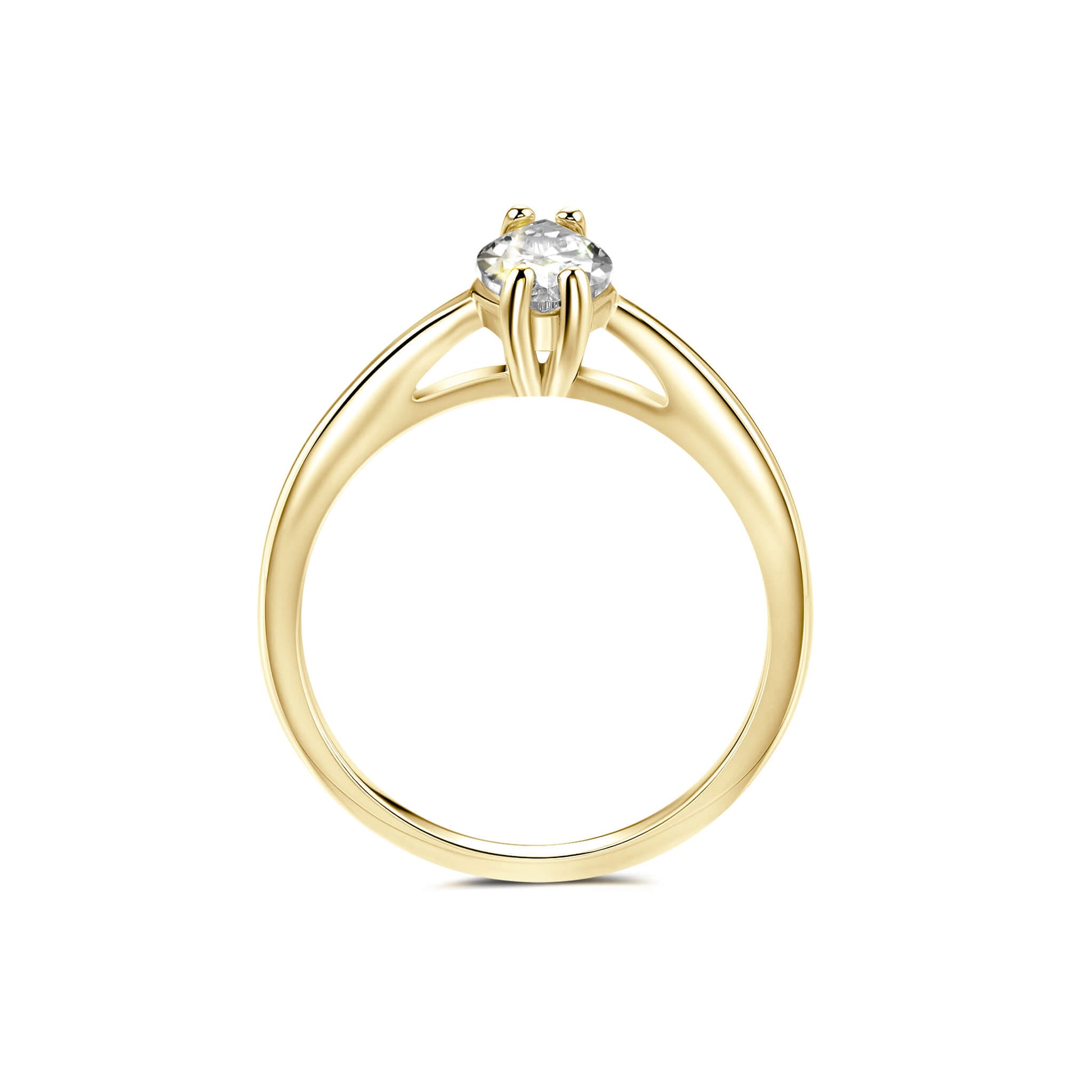 Solitaire Marquise Lab Diamond Ring in 18K Yellow Gold - Neoshine