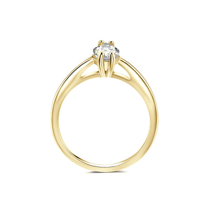 Solitaire Marquise Lab Diamond Ring in 18K Yellow Gold - Neoshine