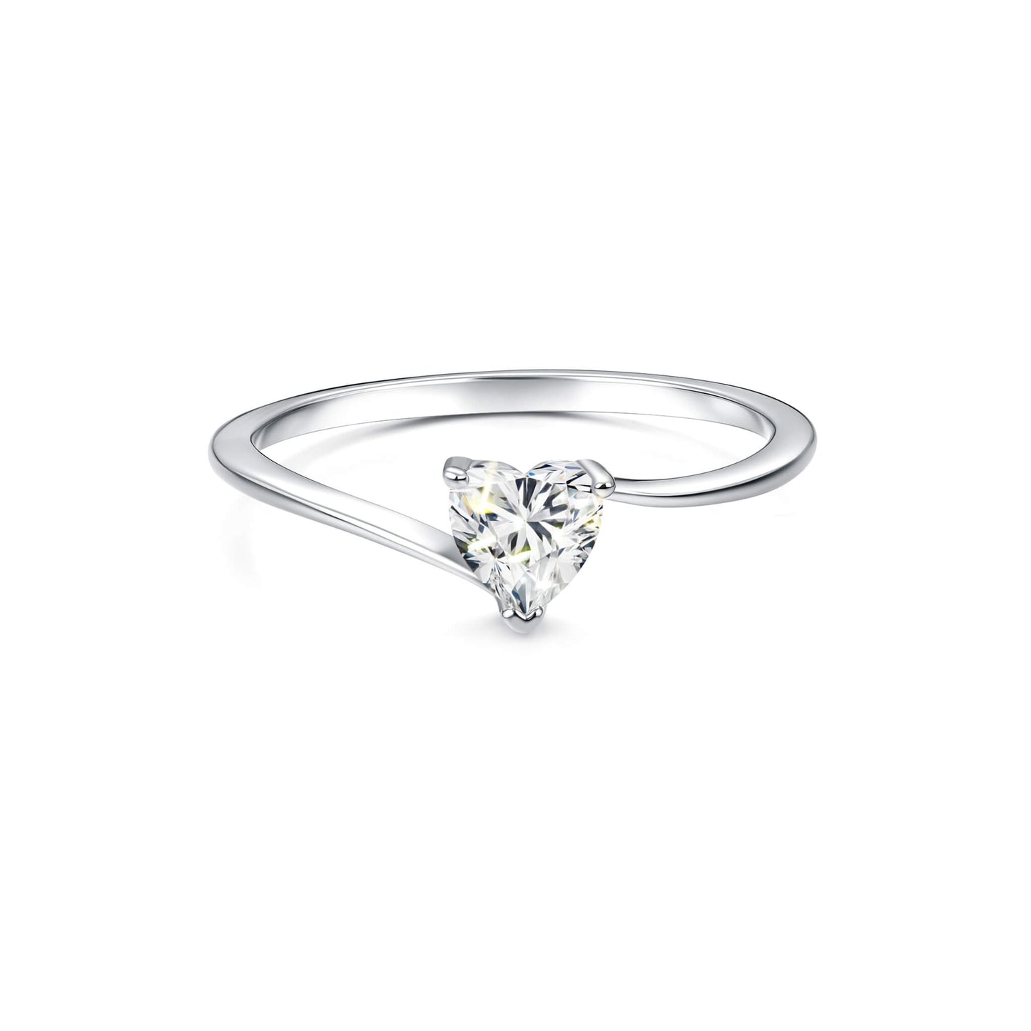 Solitaire Heart Lab Diamond Ring in Platinum - Neoshine
