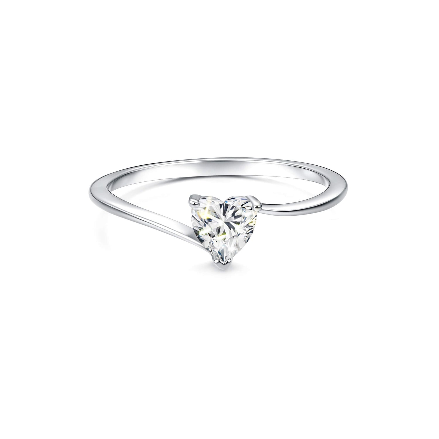 Solitaire Heart Lab Diamond Ring in Platinum - Neoshine