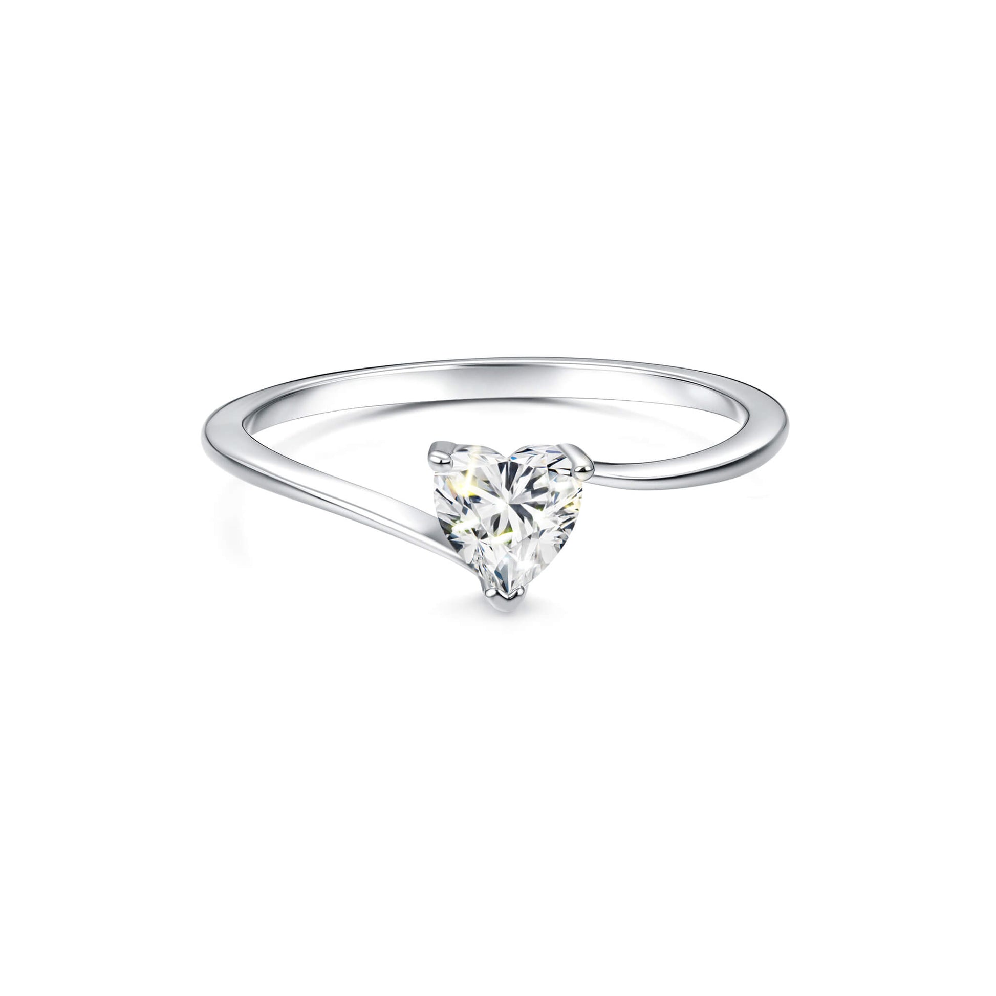 Solitaire Heart Lab Diamond Ring in Platinum - Neoshine
