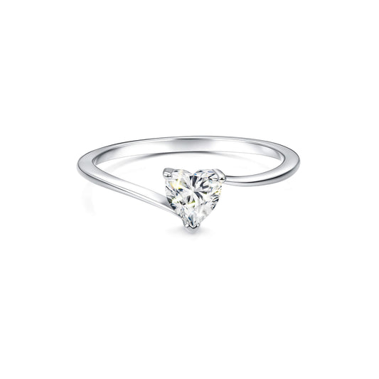 Solitaire Heart Lab Diamond Ring in Platinum - Neoshine