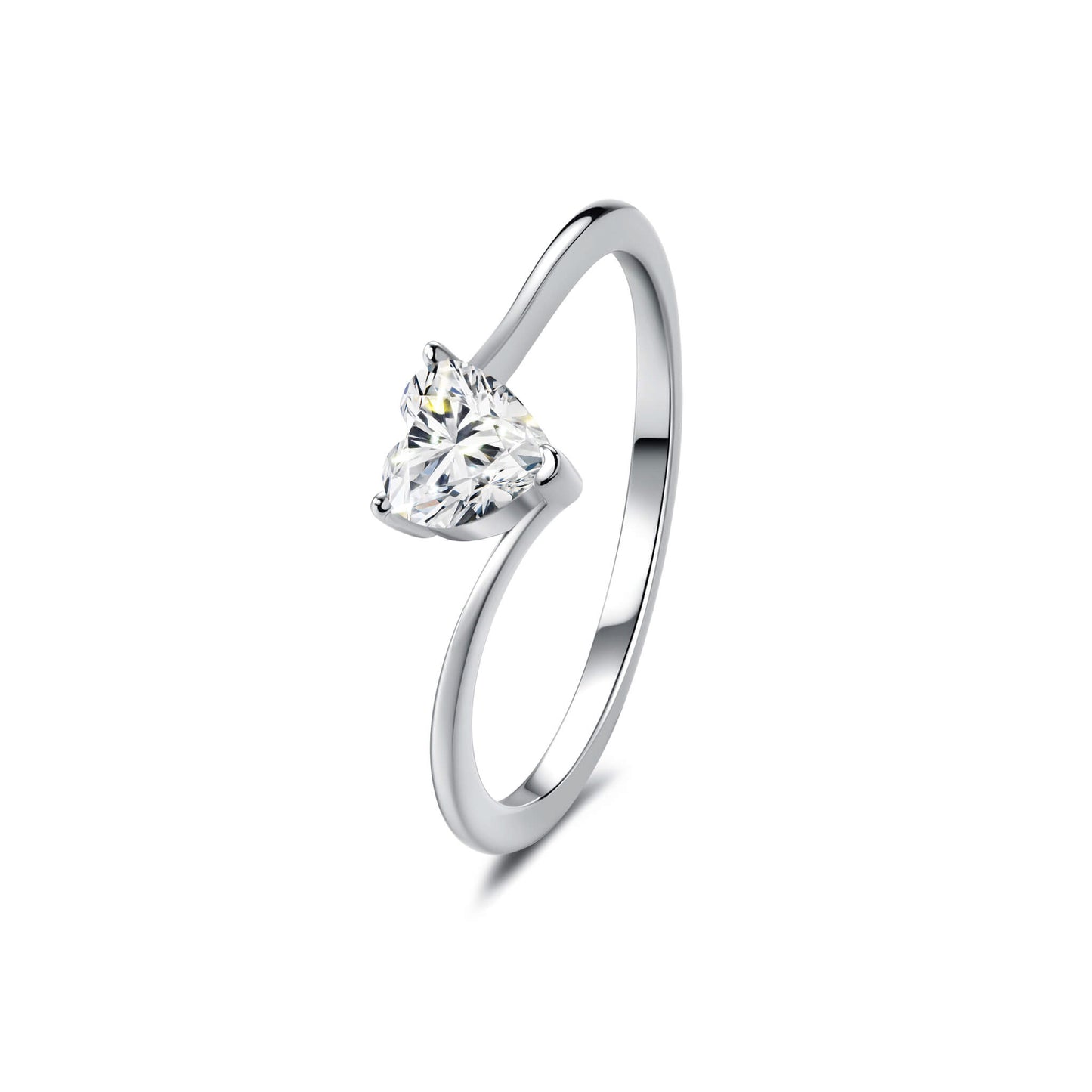 Solitaire Heart Lab Diamond Ring in Platinum - Neoshine