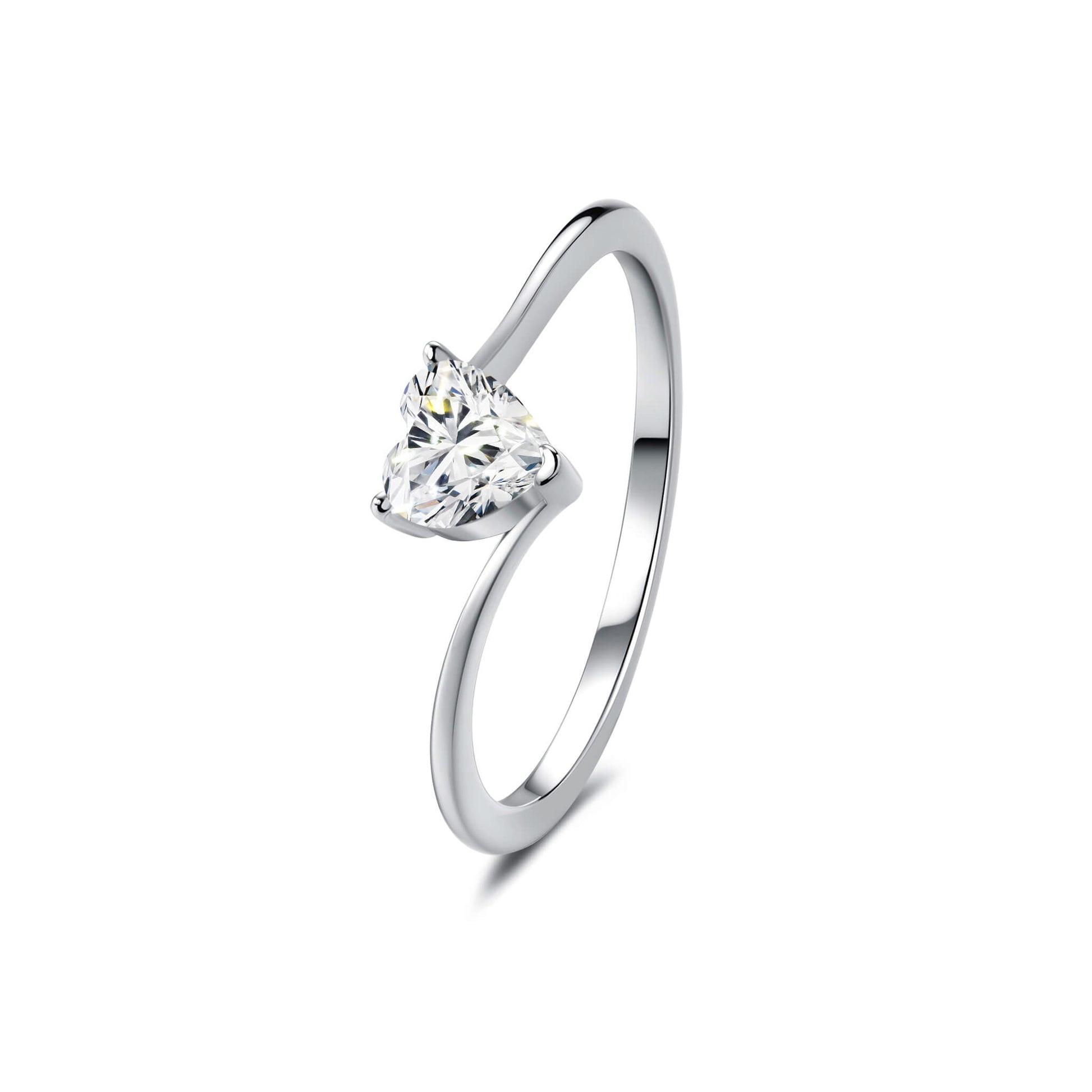 Solitaire Heart Lab Diamond Ring in Platinum - Neoshine