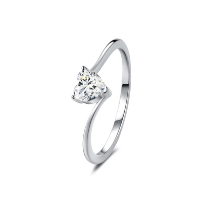Solitaire Heart Lab Diamond Ring in Platinum - Neoshine
