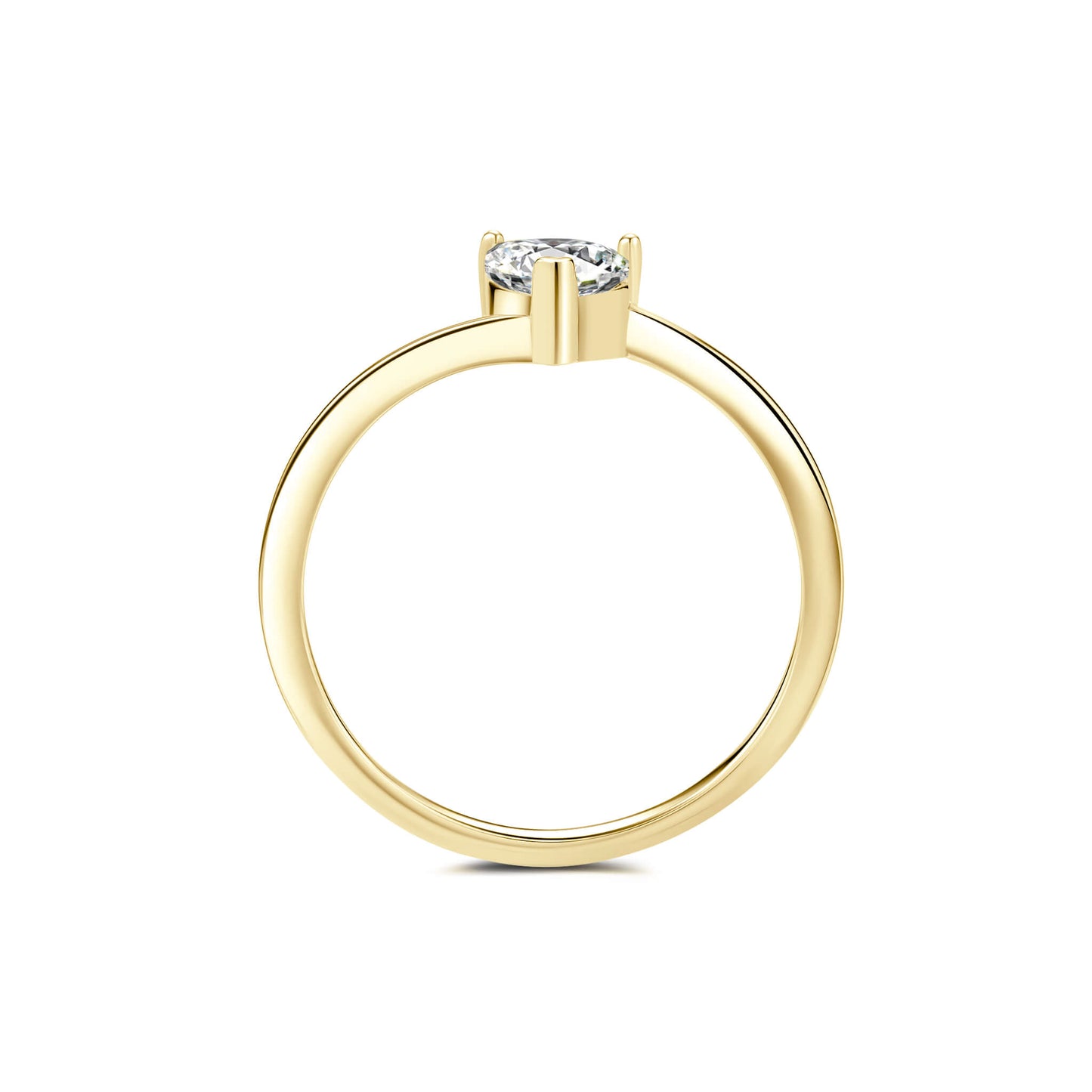 Solitaire Heart Lab Diamond Ring in 18K Yellow Gold - Neoshine