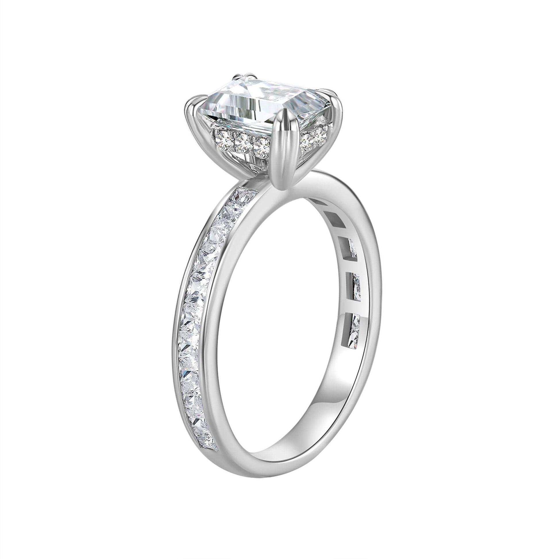 Solitaire Emerald Lab Diamond Ring in Platinum - Neoshine