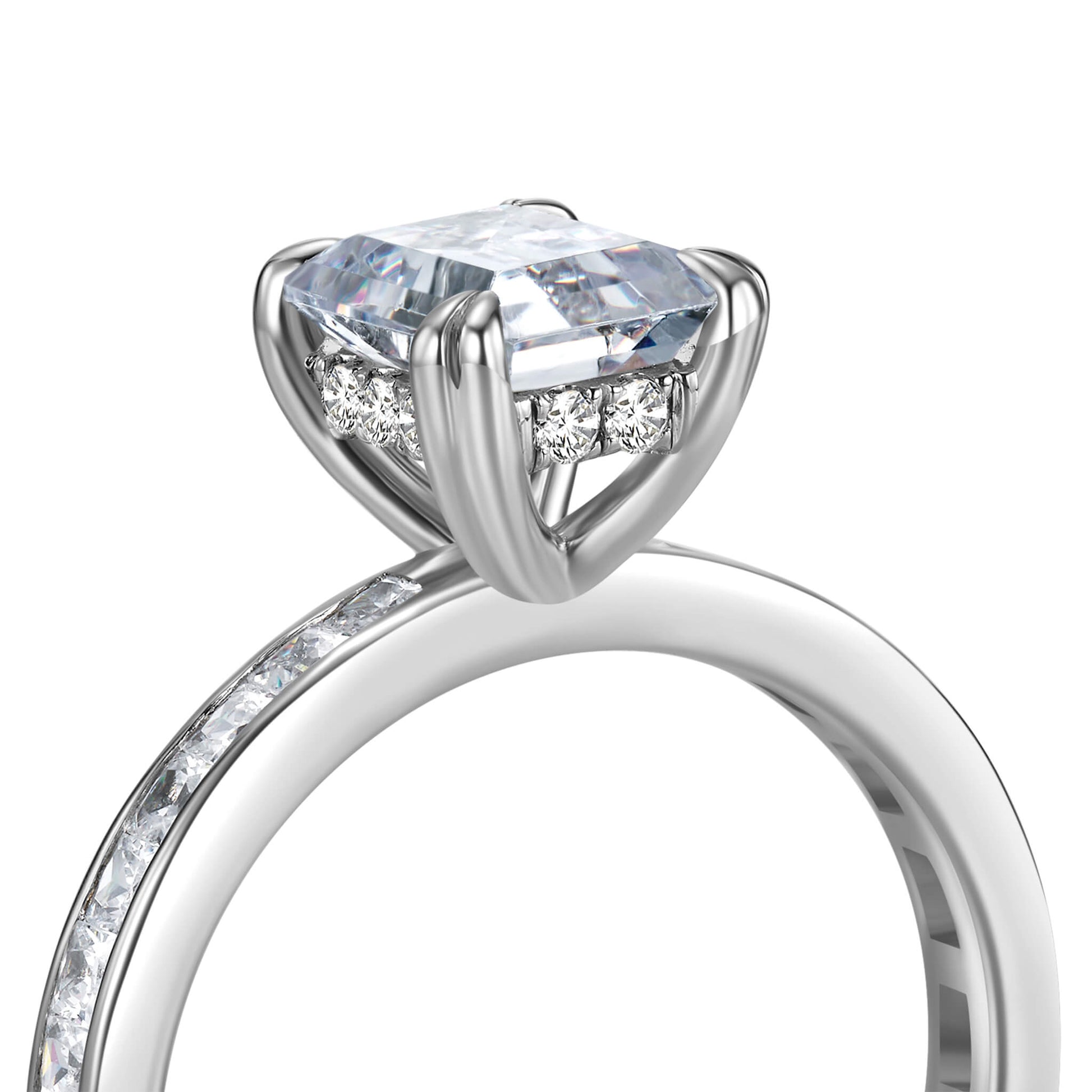 Solitaire Emerald Lab Diamond Ring in Platinum - Neoshine