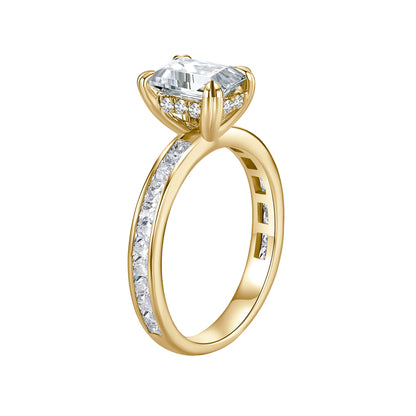 Solitaire Emerald Lab Diamond Ring in 18K Yellow Gold - Neoshine
