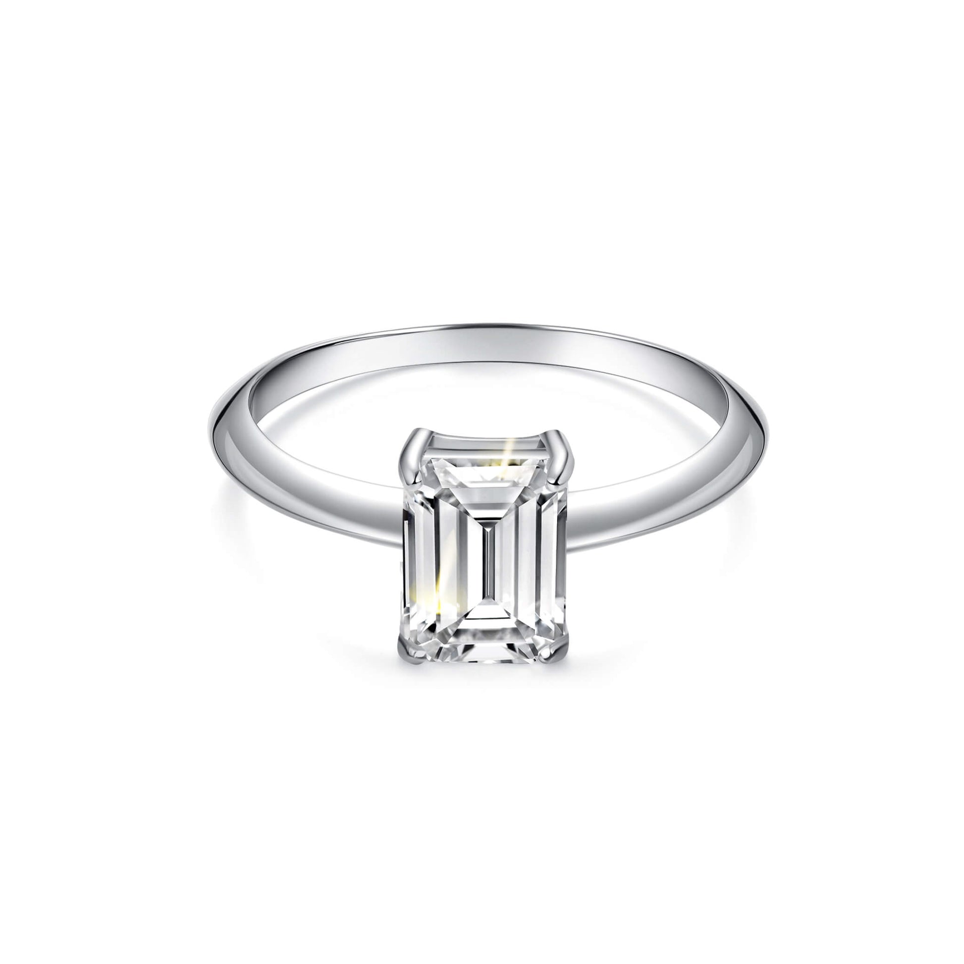 Solitaire Emerald Lab Diamond Ring in Platinum - Neoshine