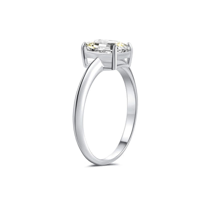 Solitaire Emerald Lab Diamond Ring in Platinum - Neoshine