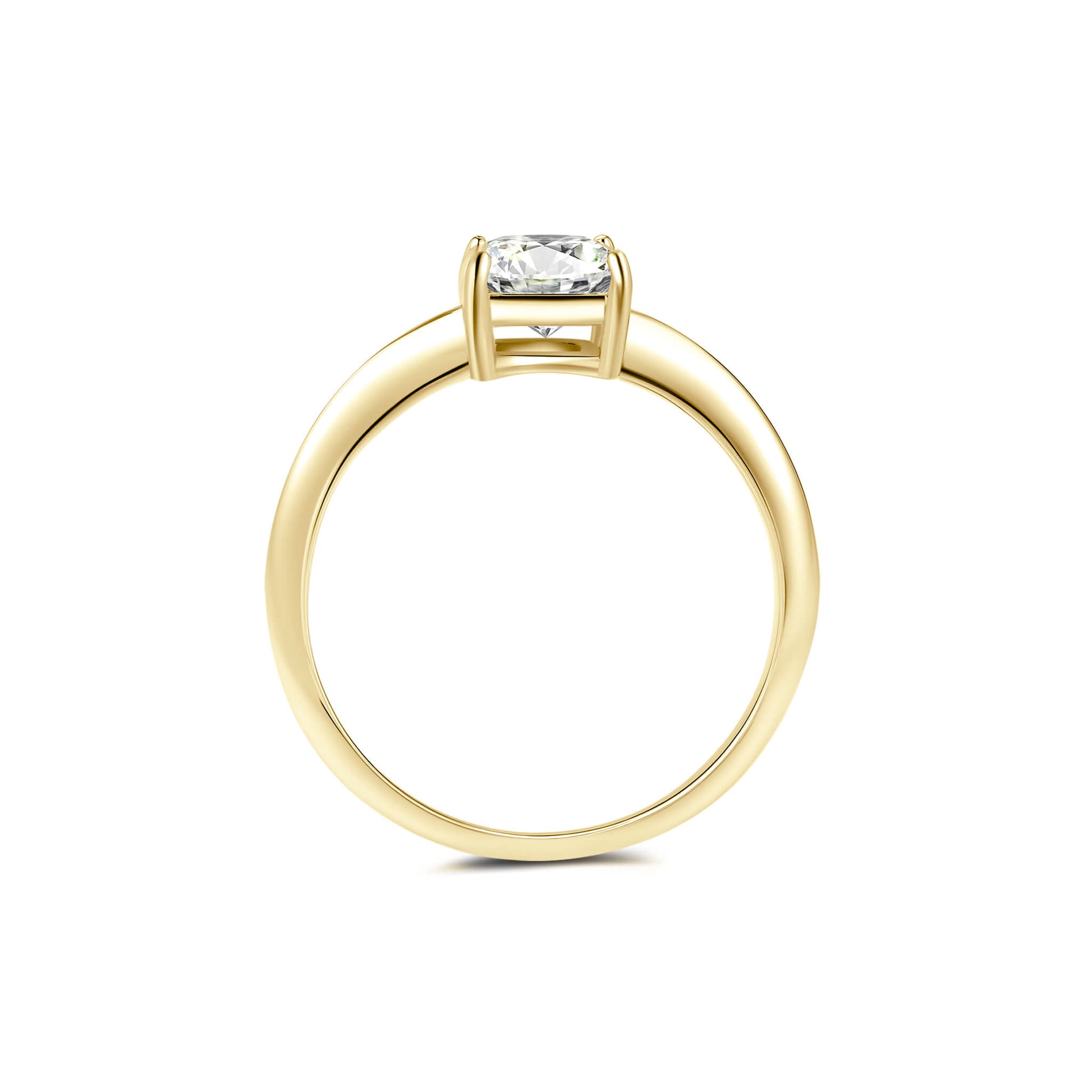 Solitaire Emerald Lab Diamond Ring in 18K Yellow Gold - Neoshine