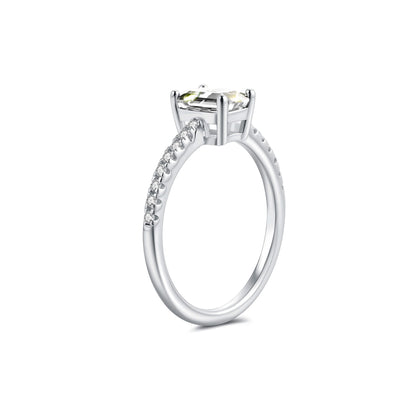 Solitaire Emerald Lab Diamond Ring in Platinum - Neoshine