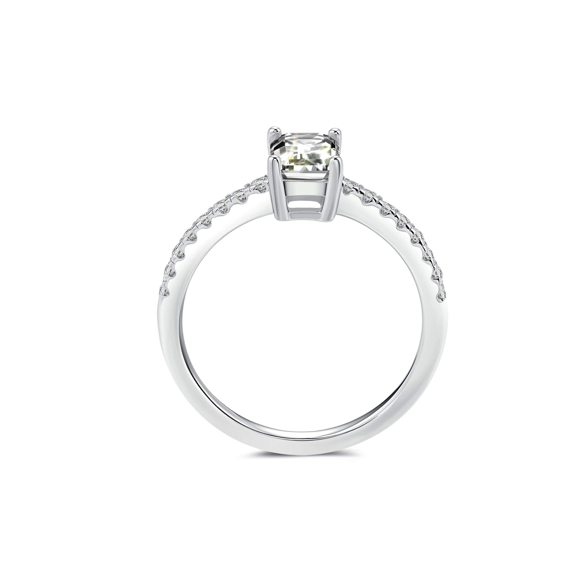 Solitaire Emerald Lab Diamond Ring in Platinum - Neoshine