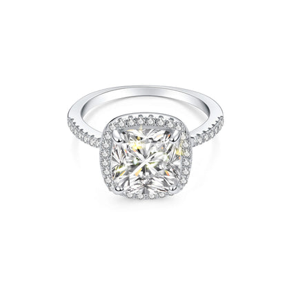 Halo Cushion Lab Diamond Ring in Platinum - Neoshine