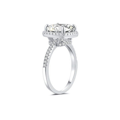 Halo Cushion Lab Diamond Ring in Platinum - Neoshine