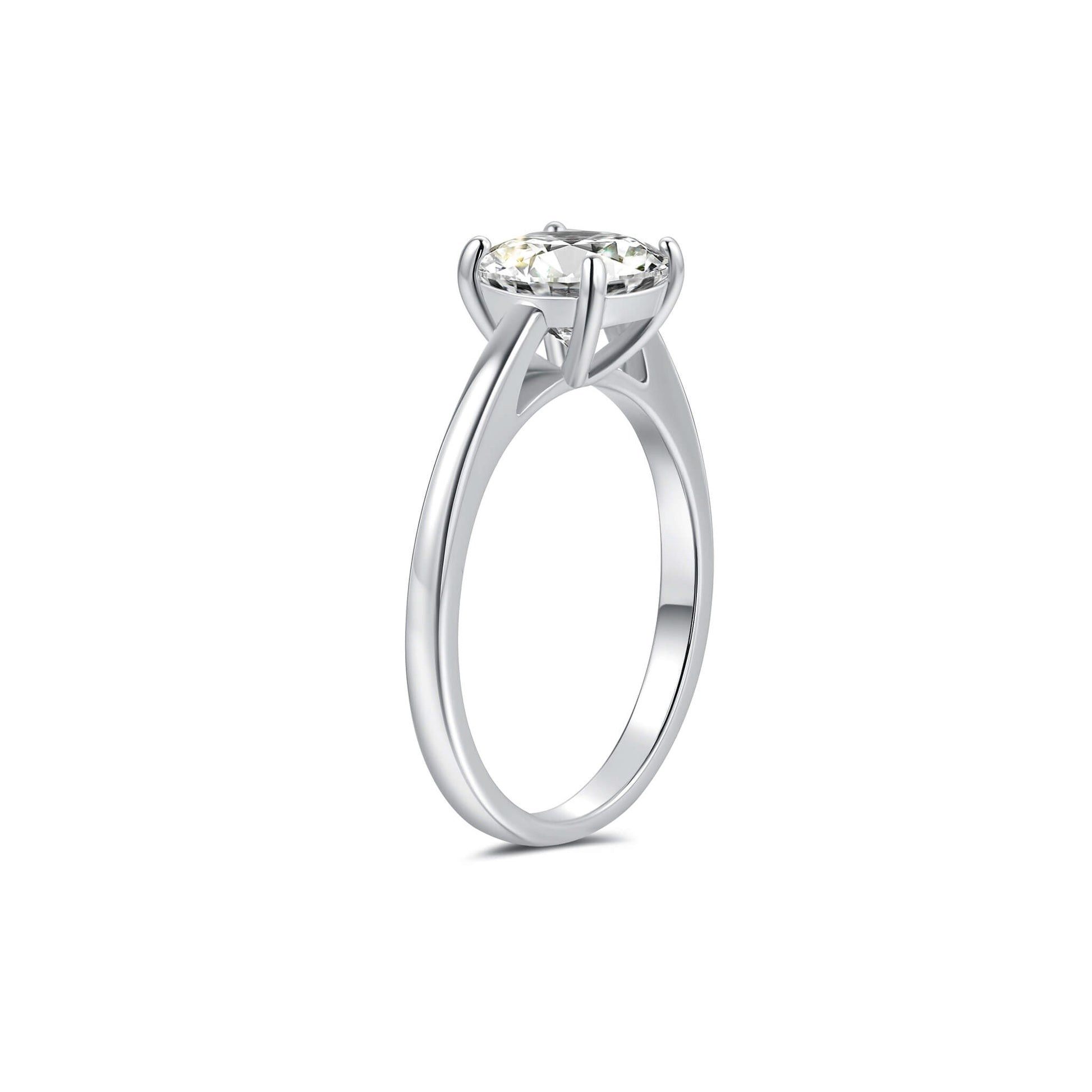 Solitaire Cushion Lab Diamond Ring in Platinum 4 Prong Setting - Neoshine