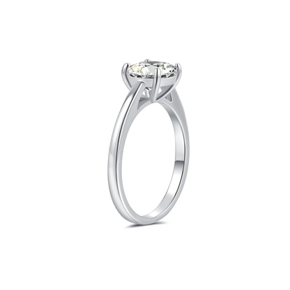 Solitaire Cushion Lab Diamond Ring in Platinum 4 Prong Setting - Neoshine