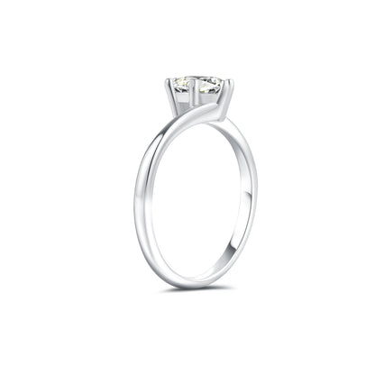 Solitaire Round Lab Diamond Ring in Platinum 6 Prong - Neoshine