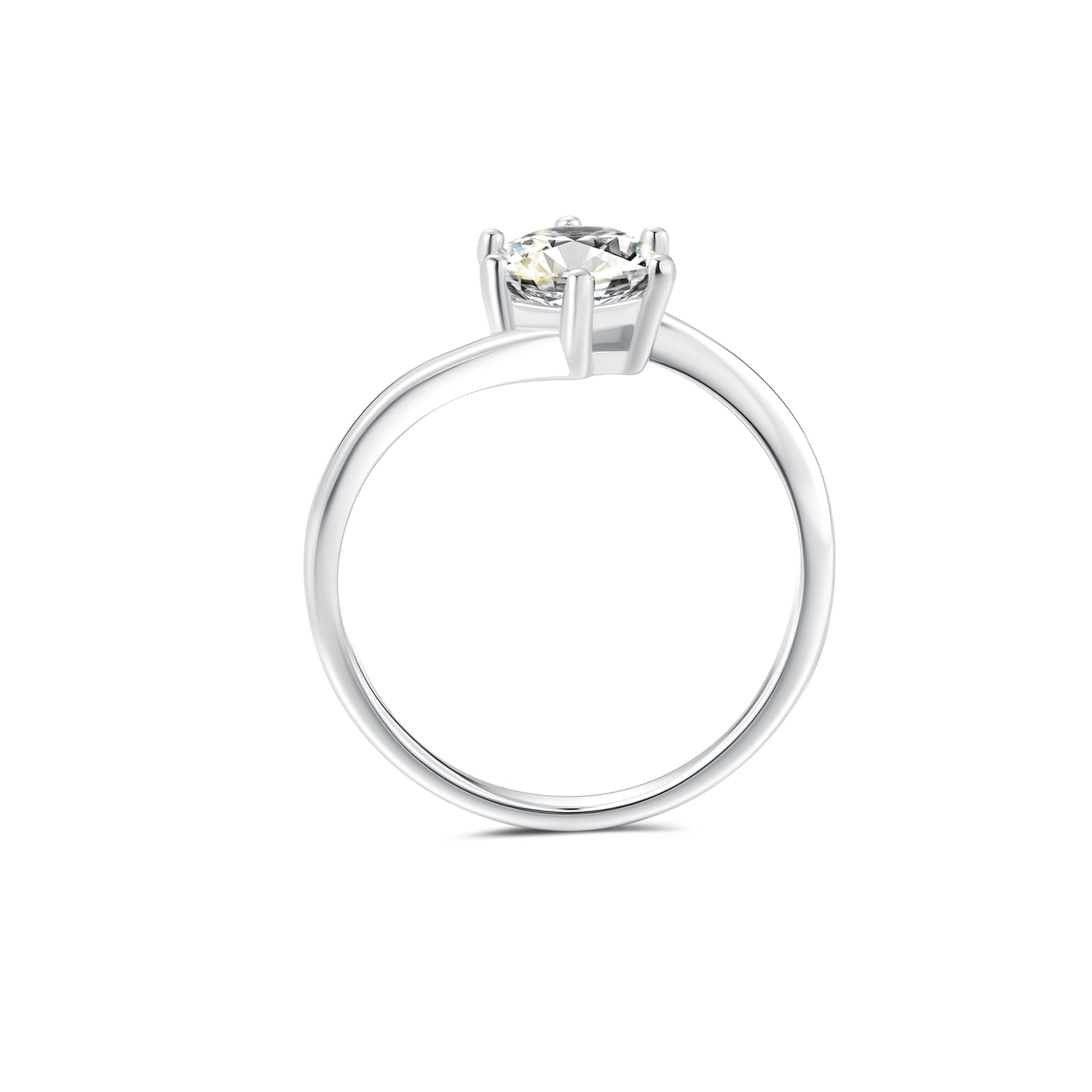 Solitaire Round Lab Diamond Ring in Platinum 6 Prong - Neoshine