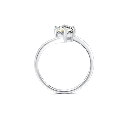 Solitaire Round Lab Diamond Ring in Platinum 6 Prong - Neoshine