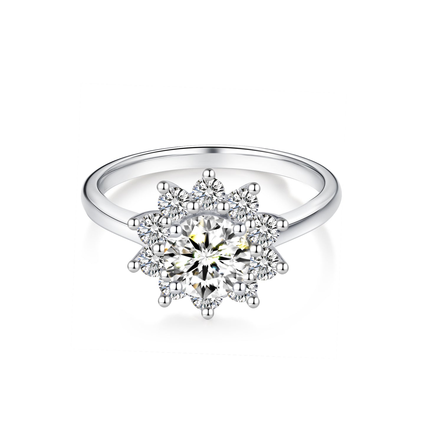Halo Round Lab Diamond Ring in Platinum - Neoshine