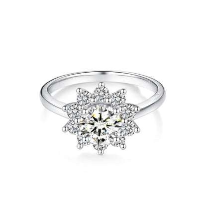 Halo Round Lab Diamond Ring in Platinum - Neoshine